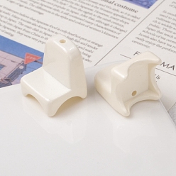 Floral White Spray Painted Opaque Acrylic Beads, Chair, Floral White, 24x20x20mm, Hole: 2.5mm