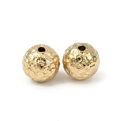 Настоящее золото 18K Текстурированные 304 шарики из нержавеющей стали, круглые, ионное покрытие (ip), реальный 18 k позолоченный, 10 мм, отверстие : 1.8 мм