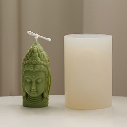 Белый Силиконовые формы для свечей «сделай сам» пищевого качества 3d для портрета бюста, формы для литья смолы для скульптуры половины тела, для уф-смолы, изготовление ювелирных изделий из эпоксидной смолы, Авалокитешвара, белые, 9x6x5 см