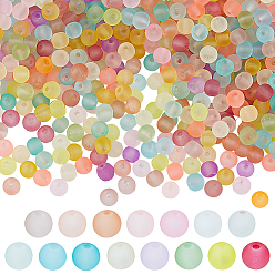 (52) Непрозрачная лаванда Матовые прозрачные стеклянные бусины, круглые, разноцветные, 4~4.5x4 мм, отверстие : 1 мм, 800 шт / комплект