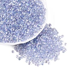 Lilac Transparent Electroplate Glass Beads, Nuggets, AB Color Plated, Dyed, No Hole, Lilac, 2~8x2~5x2~4mm, about 6428pcs/pound