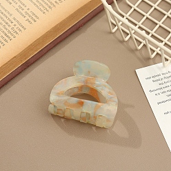 Бледно-бирюзовый Полые полукруглые заколки для волос из ПВХ, для женщин девушек, бледные бирюзовая, 51x40x68 мм