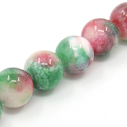 Индийский Красный Природные персидские нефрита бисер пряди, окрашенные, круглые, Индийская красная, 4 мм, отверстие : 1 мм, около 90 шт / нитка, 16 дюйм