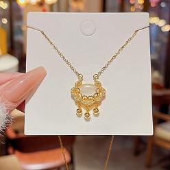 Lock Ожерелья из нержавеющей стали, ожерелья с подвесками из горного хрусталя, запирать, 8.27~19.69 дюйм (21~50 см)