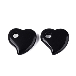 Обсидиан Природные подвески обсидиана, сердце прелести, 30~30.5x29~30x8~8.5 мм, отверстие : 6~6.5 мм