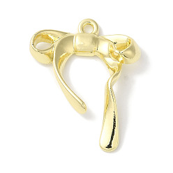 Золотой Стойки подвески обшивки сплава, без кадмия, без никеля и без свинца, бантом, золотые, 25x20x5 мм, отверстие : 1.6 мм