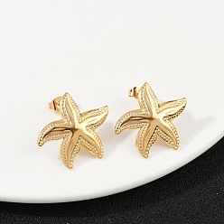 Морская звезда 304 из нержавеющей стали серьги, золотые, морская звезда, 20.5x22.5 мм