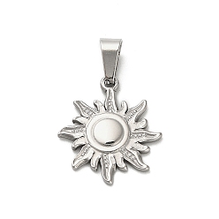 Нержавеющая Сталь Цвет 304 подвески из нержавеющей стали, очарование солнца, цвет нержавеющей стали, 20.5x18x1.5 мм, отверстие : 7x3.5 мм