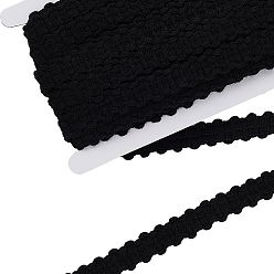 Черный 10 полиэфирная лента в ярдах, аксессуары для одежды, с картонной карточкой, чёрные, 7/8 дюйм (22 мм)