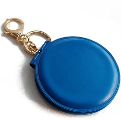 Королевский синий Зеркальные брелки из искусственной кожи, плоско-круглые, королевский синий, 8 см