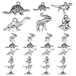 Античное Серебро 120 шт 6 подвески из сплава в тибетском стиле, без кадмия, без никеля и без свинца, динозавр, античное серебро, 9.5~18x12~27x2..5~5 мм, отверстие : 1.4~2 мм, 20 шт / стиль