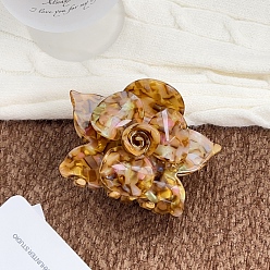 Темно-Золотистый Заколки для волос с когтями из ацетата целлюлозы (смола), цветок, заколка для волос для женщин и девочек, темные золотарник, 88x68 мм
