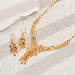 Золотой Элегантный комплект из литого сплава с полыми кисточками и ожерелья для невесты для женщин, золотые