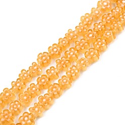 Сэнди Коричневый Ручной работы стеклянная бусина тысячецветник нитей, слива, песчаный коричневый, 6~7x6~8x2.5~3 мм, отверстие : 1 мм, около 63~65 шт / нитка, 15.55 дюйм ~ 15.94 дюйм (39.5~40.5 см)