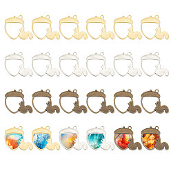 (52) Непрозрачная лаванда 48шт 3подвески из цветного сплава, сосновая шишка с белкой, разноцветные, 33x42x2 мм, отверстие : 3 мм