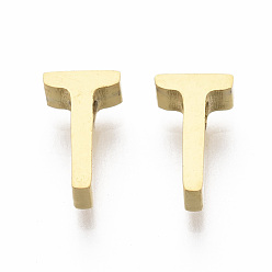 Letter T 201 Edelstahl Reize, golden, letter.t, 8x4.5x3 mm, Bohrung: 1.6 mm