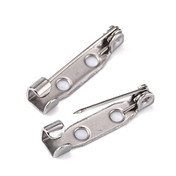 Stainless Steel Color 304 Stainless Steel Pin Brooch Back Bar Findings, Stainless Steel Color, 19x5x5mm, Pin: 0.8mm