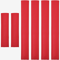 (123L) Белый крем непрозрачный блеск Защитный чехол для ручки холодильника из искусственной кожи, огнеупорный кирпич, 201~369x45.5~49x11 мм, 3 пар / набор