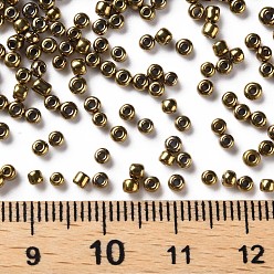 Coconut Brown 12/0 Glass Seed Beads, Metallic Colours, Coconut Brown, 2mm, Hole: 1mm, about 30000pcs/pound