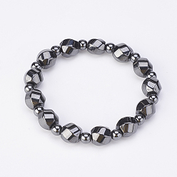 Nicht-magnetischen Hämatit Unmagnetische synthetischen Hämatit Stretch-Armbänder, 2-1/8 Zoll (53 mm)