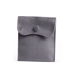 Серый Бархатные чехлы, сумка для хранения ювелирных изделий, для браслетов, Кольца, , прямоугольные, серые, 12x10 см