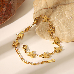 Морская звезда 304 браслеты из нержавеющей стали ссылка для женщин, морская звезда, 7-1/8 дюйм (18 см)