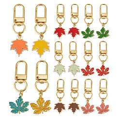 (52) Непрозрачная лаванда 20 шт 10 цвета кленовый лист сплав эмаль подвеска украшение, с поворотными застежками сплава, разноцветные, 55~57 мм, 2 шт / цвет