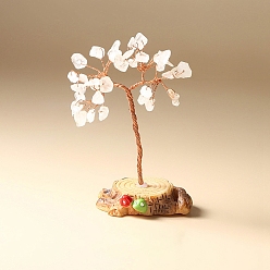 Хрусталь Украшения из натуральных кристаллов кварца, Пень, медная проволока, энергетический камень по фэн-шуй, подарок для украшения дома, рабочего стола, 47x80~100 мм