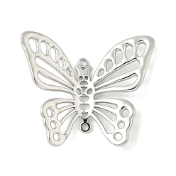 Нержавеющая Сталь Цвет 304 подвески-бабочки из нержавеющей стали, не тускнеет, цвет нержавеющей стали, 31x38x9 мм, отверстия : 1.4 mm и 1.8 мм