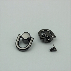 Черный Цвет Металла Застежка для подвески кошелька из цинкового сплава, вспомогательное оборудование мешка diy, металлический черный , 1.8x1.8 см, отверстие : 11x8 мм