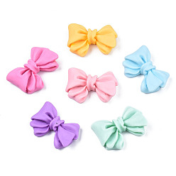 (52) Непрозрачная лаванда Непрозрачные кабошоны из смолы, бантом, разноцветные, 18~19x26.5~27.5x6.5~7.5 мм