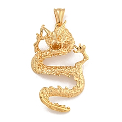 Золотой Ионное покрытие (ip) 304 большие подвески из нержавеющей стали, очарование дракона, золотые, 53x35.5x16.5 мм, отверстие : 9x5 мм