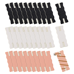 (52) Непрозрачная лаванда 30 шт. 3 цвета искусственная кожа pu ожерелье демонстрационные карточки, прямоугольные, разноцветные, 6.4~6.45x2.4~2.5x0.3~0.35 см, 10 шт / цвет