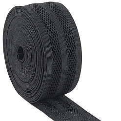 Черный 9.4 ярды, плоская полиэстерная сетка, эластичная широкая лента, аксессуары для пояса одежды, чёрные, 38 мм