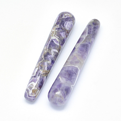 Аметист Натуральные аметистовые массажные палочки, массажная палочка, массажные инструменты, гуа-ша соскабливающая палочка, конус, 107~108x20 мм