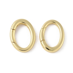 Настоящее золото 18K Латунные пружинные кольца, овальные, долговечный, без свинца и без кадмия, реальный 18 k позолоченный, 18x13x2.5 мм