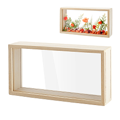 Папайя Оранжевый Прямоугольные двухсторонние прозрачные акриловые витрины с деревянными витринами, пылезащитные ящики для хранения кукол для моделей, игрушки, фигурки, papayawhip, 13x5.3x26 см