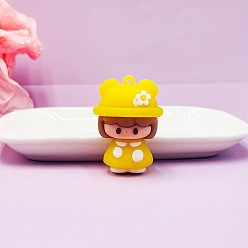 Желтый Пластиковые подвески из пвх, прелести девушки, желтые, 40 мм