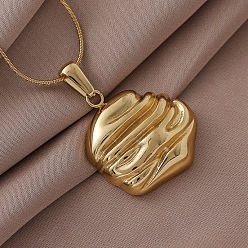 Золотой 316 текстурированные плоские круглые подвески из хирургической нержавеющей стали для женщин, золотые, 15.75 дюйм (40 см)