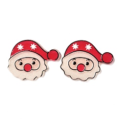 Red Christmas Themed Acrylic Cabochons, Santa Claus, Red, 23.5x30x2mm
