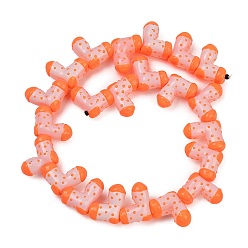 Оранжевый Стеклянные эмалевые бусины ручной работы, бусины ручной работы, Рождественский чулок, оранжевые, 17.5~22.5x21.5~22.5x10.5~11.5 мм, отверстие : 1.6 мм