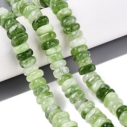 Sea Green Dyed Natural Quartz Beads Strands, Nuggets, Heishi Beads, Sea Green, 6~13x6~13x3~6mm, Hole: 1~1.2mm, about 80~86pcs/strand, 14.37~15.75 inch(36.5~40cm)