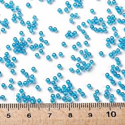 (931) Inside Color Aqua/White Lined TOHO Round Seed Beads, Japanese Seed Beads, (931) Inside Color Aqua/White Lined, 11/0, 2.2mm, Hole: 0.8mm, about 5555pcs/50g