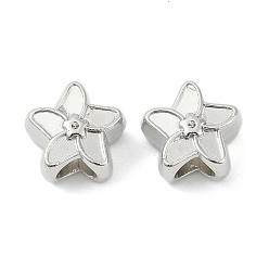 Платина Ccb пластиковые европейские бусины, бусины с большим отверстием, цветок, платина, 12.5x12.5x8.5 мм, отверстие : 4.5~4.5 мм