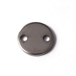 Stainless Steel Color Tarnish Resistant 201 Stainless Steel Links connectors, Blank Tag, Flat Round, Stainless Steel Color, 8x1mm, Hole: 1mm