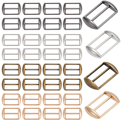 (52) Непрозрачная лаванда 40шт 4 цвета прямоугольные литые пряжки-слайдеры, регулируемые застежки, для кепки, разноцветные, 15.5x25x4 мм, отверстие : 5.5x17 мм, 10 шт / цвет