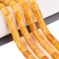 Gold Dyed Natural White Jade Beads Strands, Column, Gold, 8x8~10mm, Hole: 0.9~1.2mm, about 42~44pcs/strand, 14.37~15.35 inch(36.5~39cm)