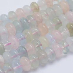 Морганит Природные морганит нитей бисера, рондель, 9~10x4~5.5 мм, отверстие : 1 мм, около 75 шт / нитка, 15.7 дюйм (40 см)