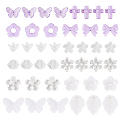 Средний Фиолетовый 100g прозрачные и непрозрачные акриловые бусины, разнообразные, средне фиолетовый, 7.5~24.5x7.5~32.7x2.5~12.5 мм, отверстие : 0.5~3 мм