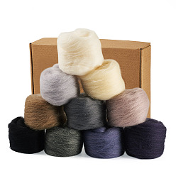 (52) Непрозрачная лаванда 50g 10 стили игольное валяние шерсть ровница, материал для поделок своими руками, разноцветные, 45~100 мм, 5 g / style